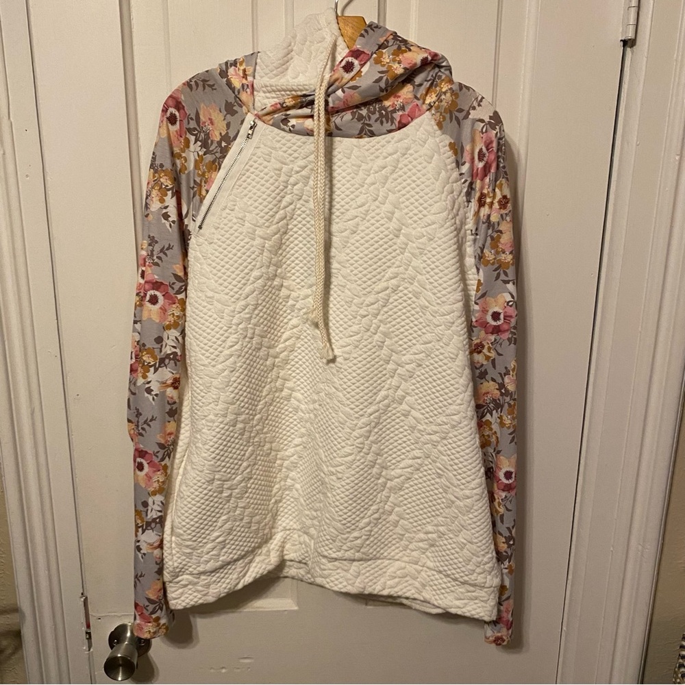 Floral Quilted Double Hoodie